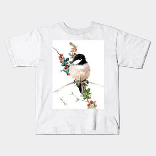 chickadee and berries Kids T-Shirt